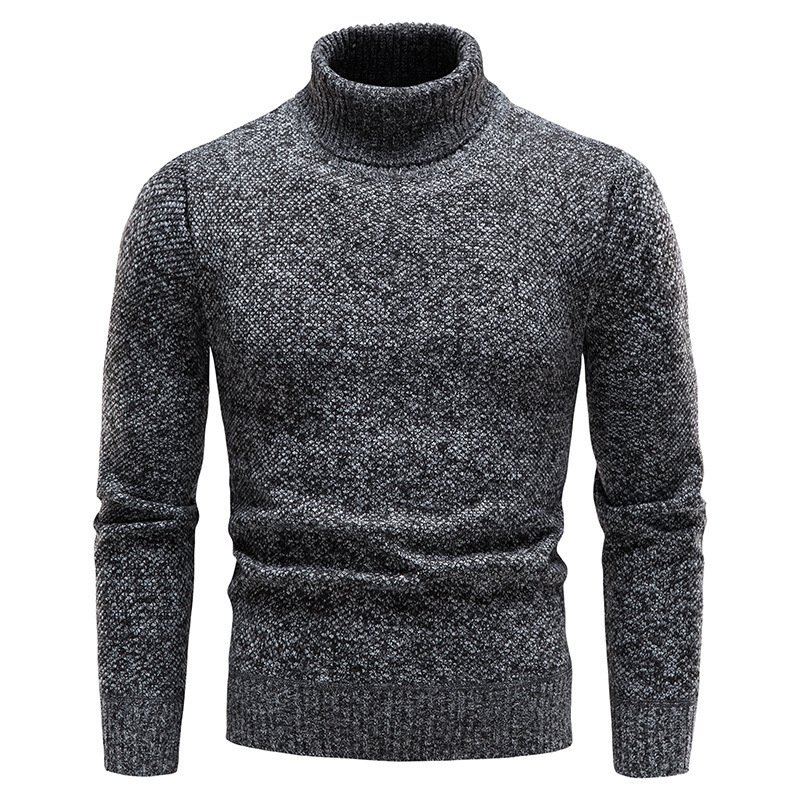Men's Turtleneck Sweater Fashion Slim Fit Pullover Long-sleeved Knitted Top Solid Color Clothing – Bild 8