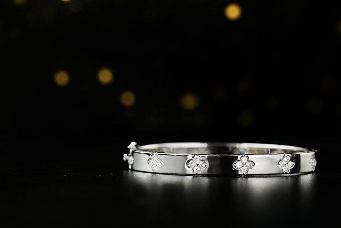 Women's Vintage Clover S925 Silver Gold Plated Bracelet – Bild 5