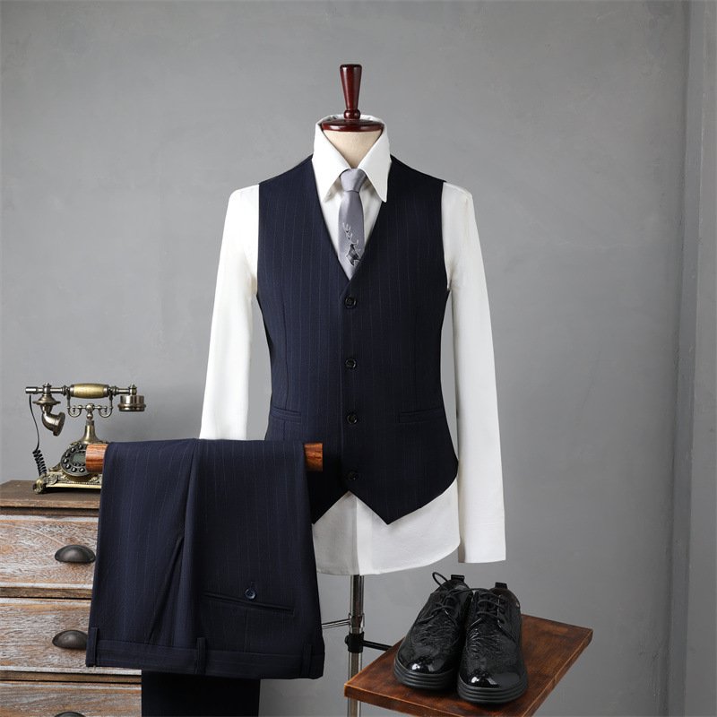 Double Breasted Stripes Suit Men's Suits – Bild 8