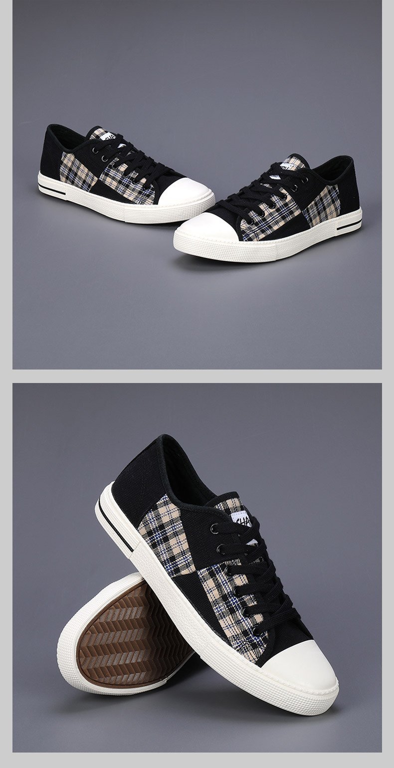 Men's Canvas Lightweight Height Increasing Stitching Casual Low Top Sneakers Shoes – Bild 10