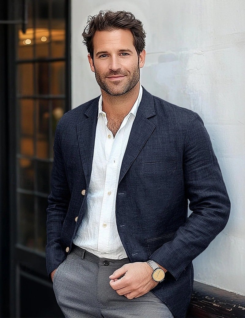 Men's Jacket Casual Cotton And Linen Suit – Bild 8