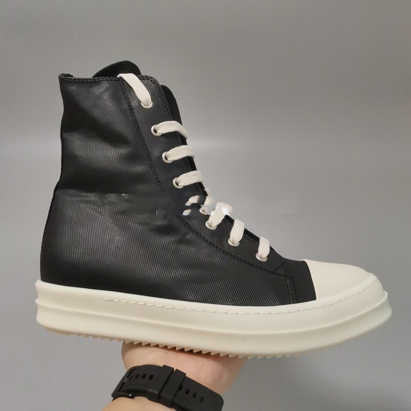 19SS High Top Shoes Secondary Line High Top Canvas Five Mangs Star Satin Old Wax Cloth Silver Pleated TPU Thick Sole – Bild 4