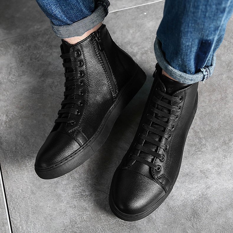 Men's Plus Size High Top Black Sneakers – Bild 2