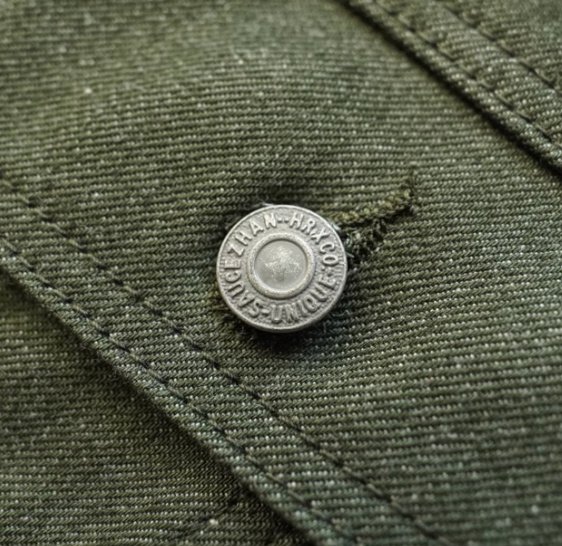 Vulcanized Green Puree Denim Retro Workwear Pure Cotton Coat Men – Bild 5