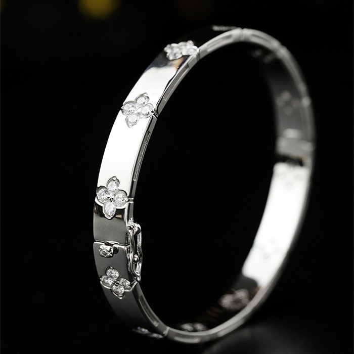 Women's Vintage Clover S925 Silver Gold Plated Bracelet – Bild 2