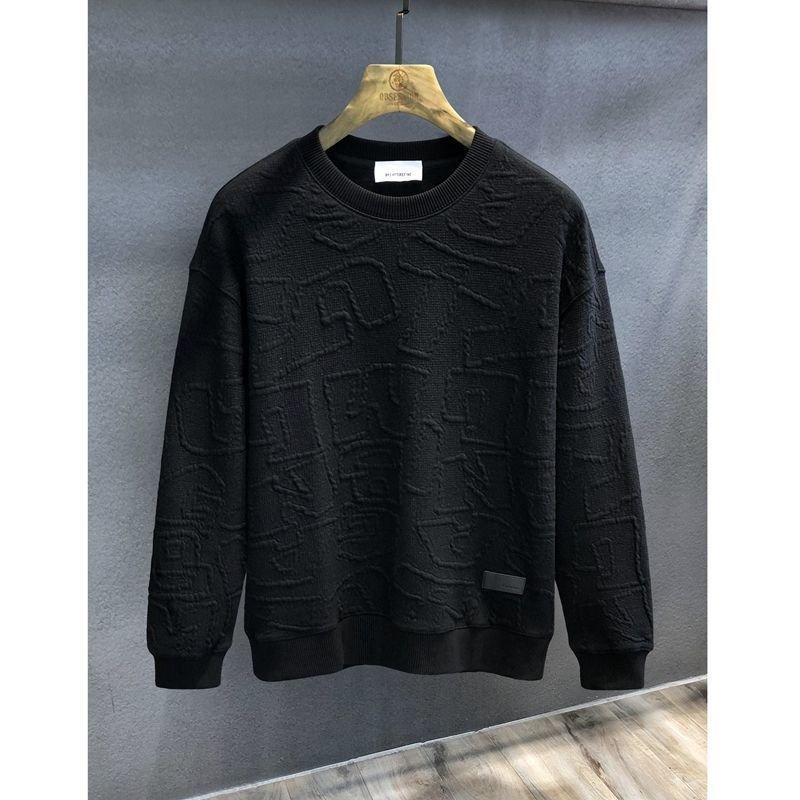 Texture Jacquard Heavy Round Neck Sweater Men's Autumn New – Bild 3