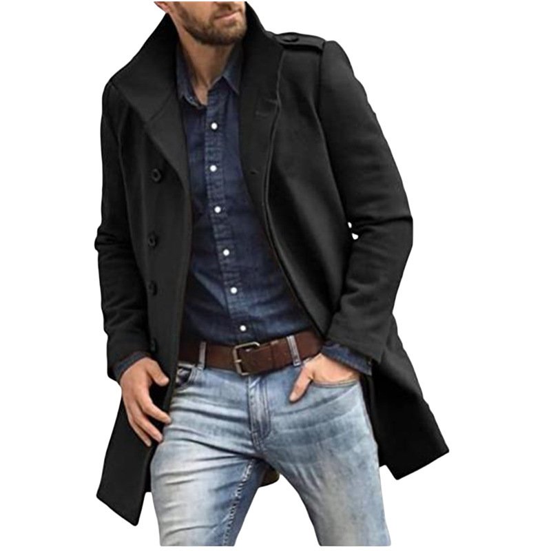 European Style Woolen Men's Coat Autumn And Winter New Thickened Coat – Bild 3