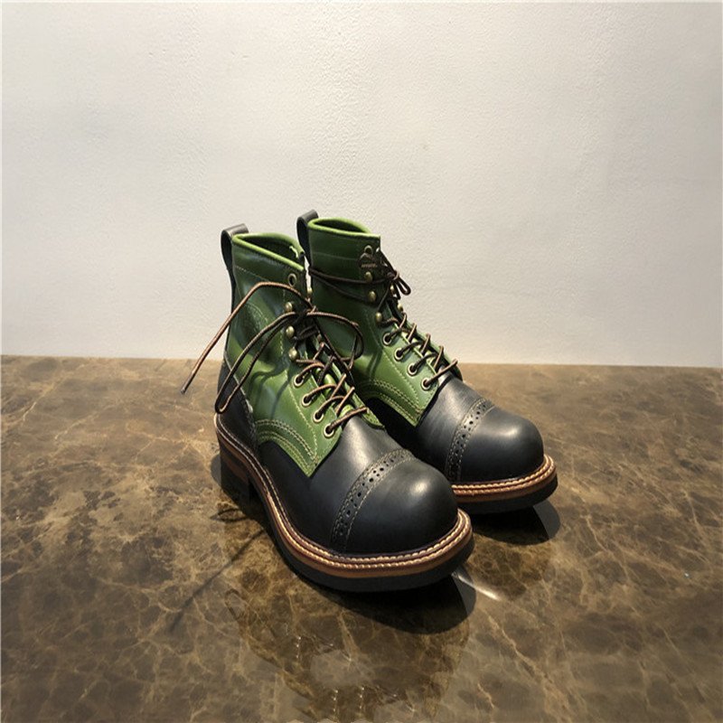 High-top Boots Leather All-match Mid-top Men's Shoes Trend – Bild 4