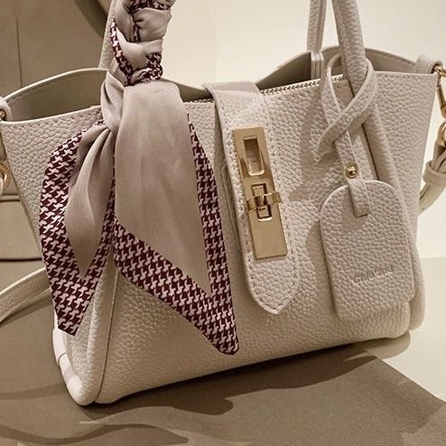 Litchi Pattern Soft Leather Portable Tote Bag – Bild 2