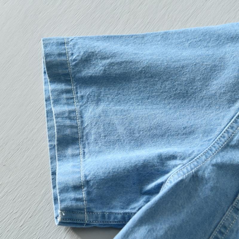 Summer Cotton Denim Shirt Coat For Men – Bild 3