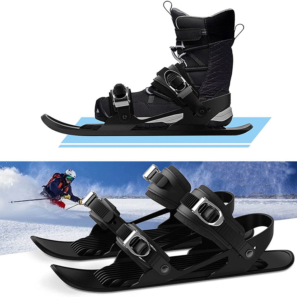 Mini Ski Skates Portable Short Skiboard Adjustable Skates Shoes For Snow – Bild 4
