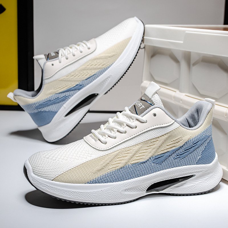 Color-blocked Mesh Sneakers Men Breathable Comfortable Casual Fashion Lace Up Wear-resistant Walking Running Sports Shoes – Bild 7
