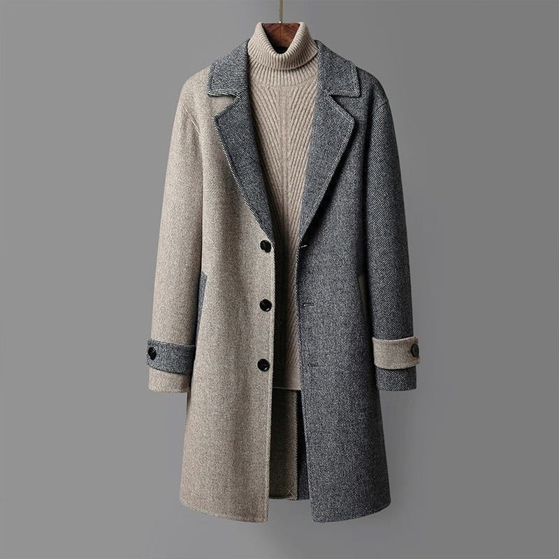 Men's Mid-length Woolen Coat Korean Style Loose – Bild 2