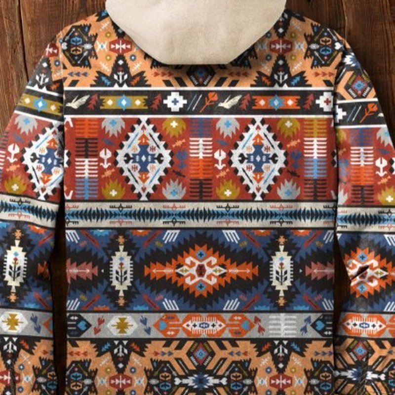 Personal Leisure Printed Men's Hooded Jacket Coat Cotton Coat – Bild 2