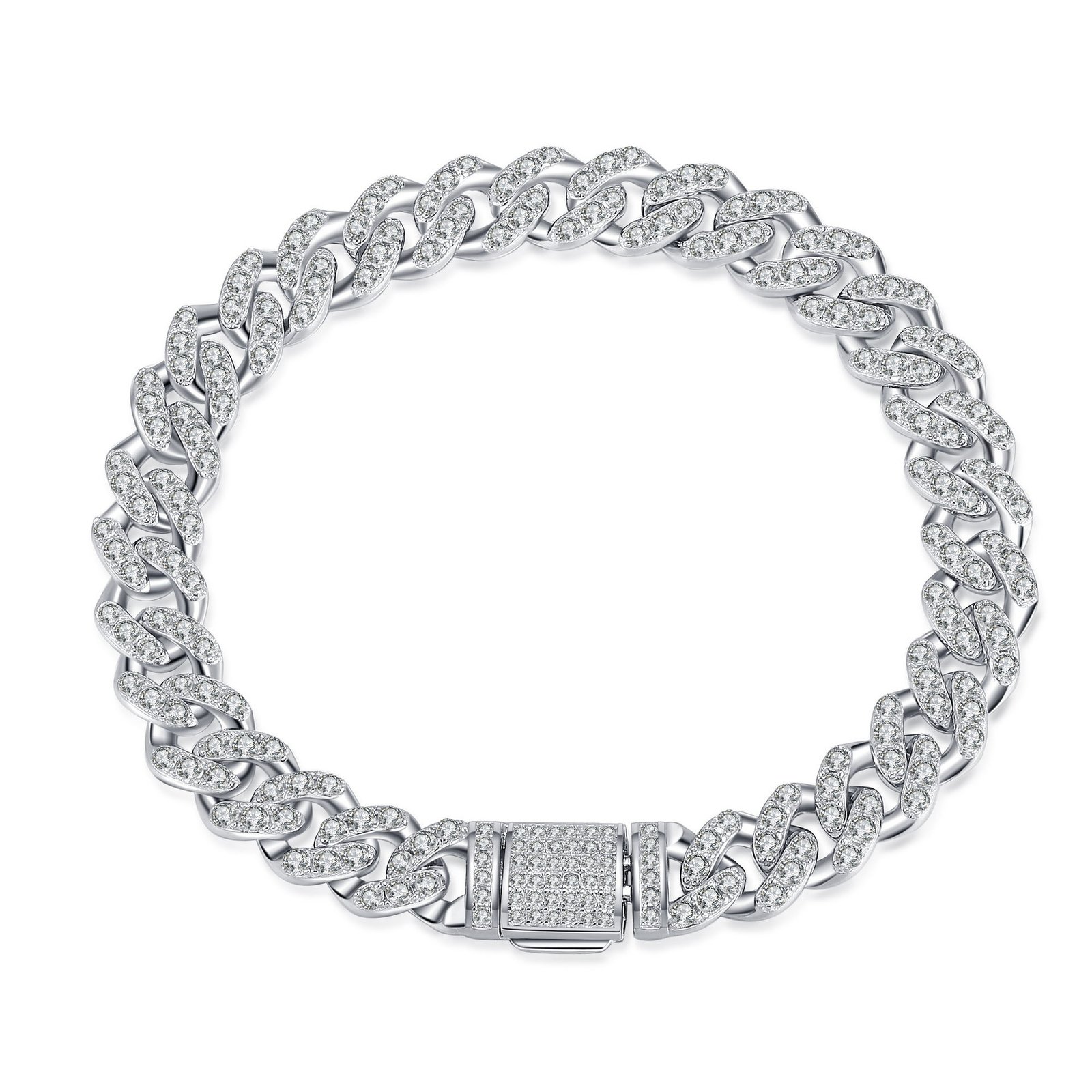 Cuban Link Chain Moissanite Bracelet – Bild 6