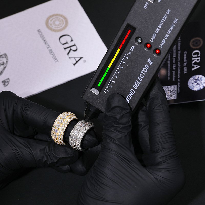 S925 Sterling Silver Mosonite Ring – Bild 5