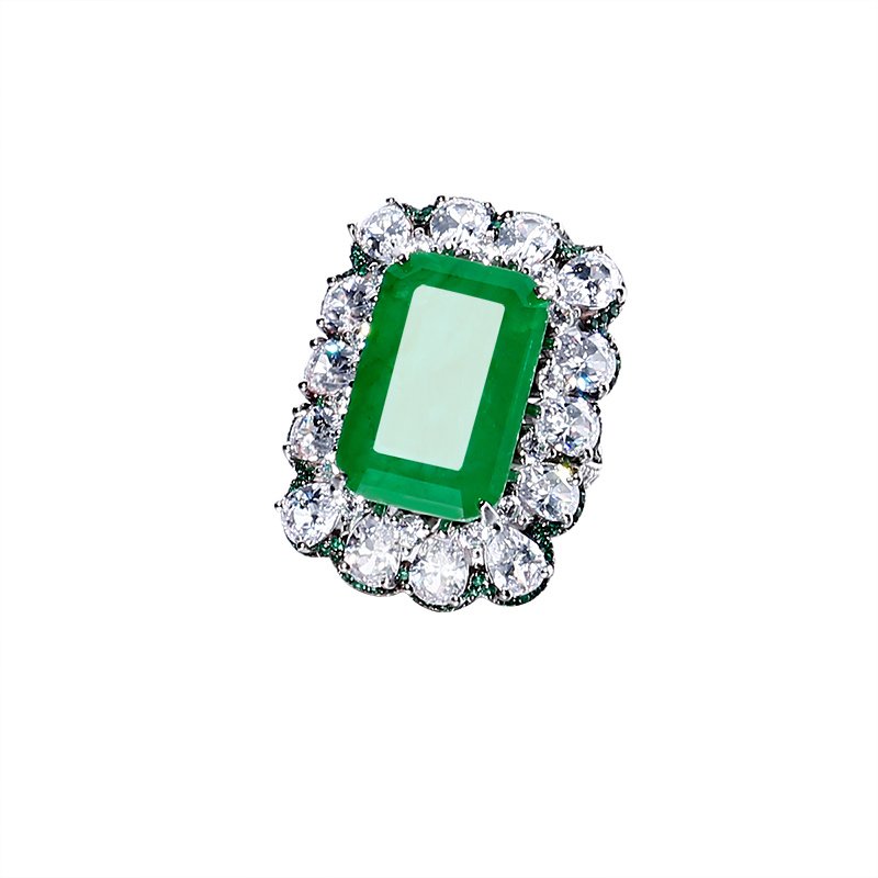 Frosty Sterling Silver Emerald Ring – Bild 5