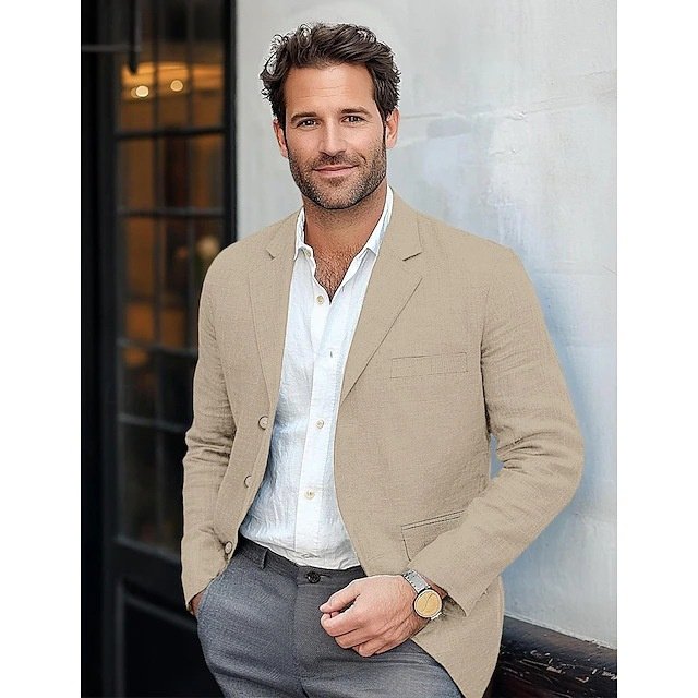 Men's Jacket Casual Cotton And Linen Suit – Bild 10