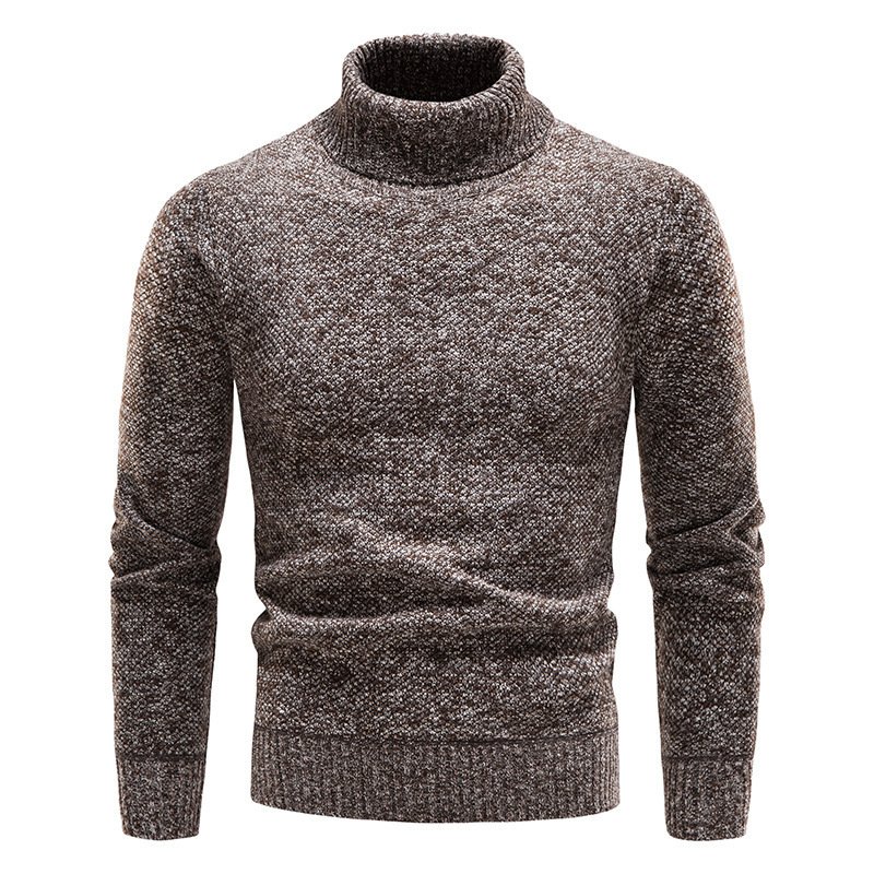 Men's Turtleneck Sweater Fashion Slim Fit Pullover Long-sleeved Knitted Top Solid Color Clothing – Bild 4