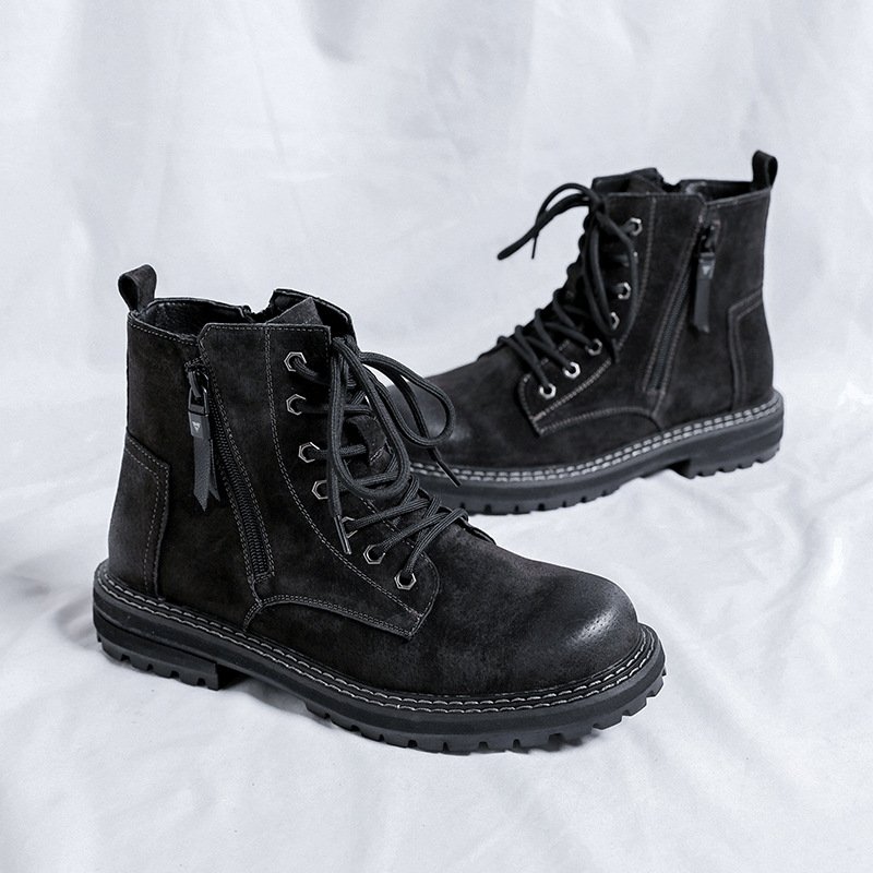 Side Zipper Seven-hole Super Popular Ins High Street Fashionable Handsome Ankle Boots – Bild 3