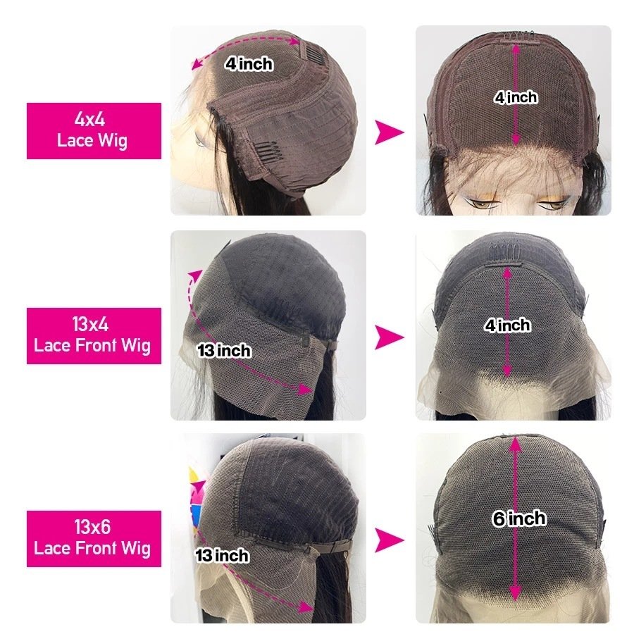 Real Human Hair Wig Lace Hair Set 9a Hair Quality Straight Hair – Bild 2